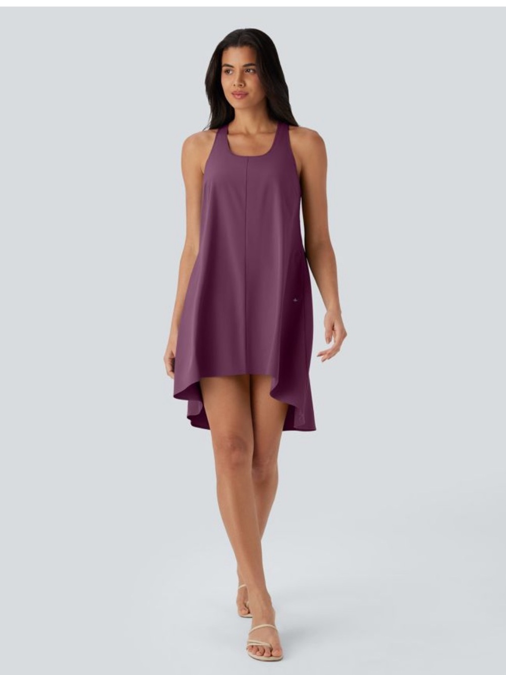 Halara Breezeful RacerPocket High Low Flowy Mini Dress